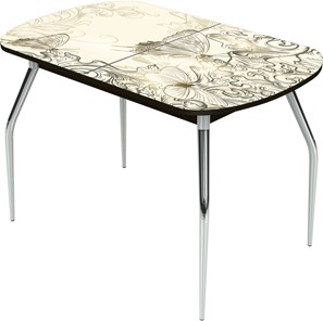 Кухонный раскладной стол Ривьера исп.1 ноги метал. крашеные №24 Фотопечать (Текстура №33) в Надыме