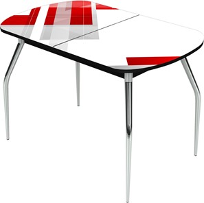 Кухонный раздвижной стол Ривьера исп.1 ноги метал. крашеные №24 Фотопечать (Текстура №47) в Салехарде