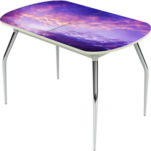 Кухонный раскладной стол Ривьера исп.1 ноги метал. крашеные №24 Фотопечать (Текстура №48) в Надыме