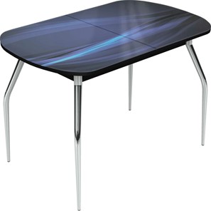 Обеденный раздвижной стол Ривьера исп.1 ноги метал. крашеные №24 Фотопечать (Текстура №70) в Салехарде