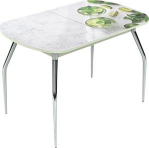 Кухонный стол раздвижной Ривьера исп.2 ноги метал. крашеные №24 Фотопечать (Фрукты №28) в Салехарде