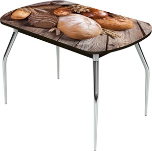 Кухонный раскладной стол Ривьера исп.2 ноги метал. крашеные №24 Фотопечать (Хлеб №1) в Надыме