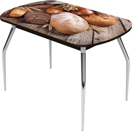 Кухонный раскладной стол Ривьера исп.2 ноги метал. крашеные №24 Фотопечать (Хлеб №1) в Салехарде - изображение