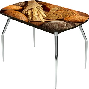 Раздвижной стол Ривьера исп.2 ноги метал. крашеные №24 Фотопечать (Хлеб №7) в Салехарде