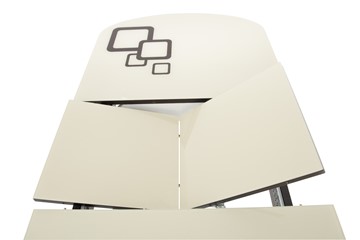 Кухонный стол раскладной Ривьера мини дерево №1, Рисунок квадро (стекло белое/черный/черный) в Надыме - предосмотр 4
