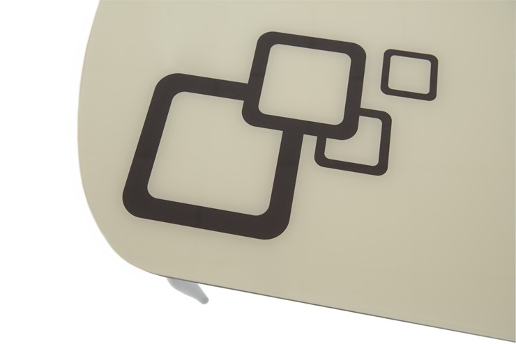 Обеденный раздвижной стол Ривьера мини дерево №1, Рисунок квадро (стекло черное/белый/белый) в Надыме - изображение 6