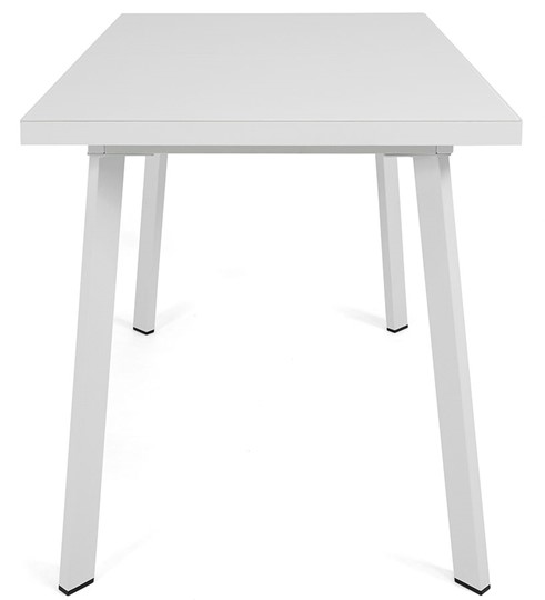 Кухонный раскладной стол Сальвадор-2G (ноги белые, стекло cristal/белый цемент) в Новом Уренгое - изображение 2