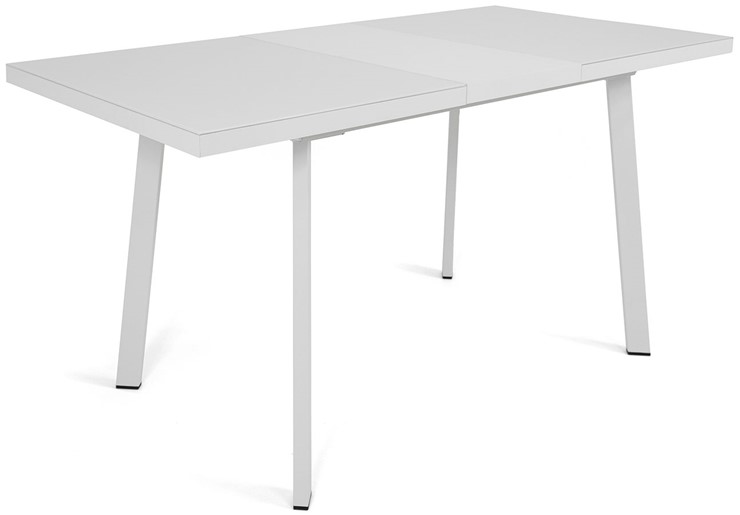 Кухонный раскладной стол Сальвадор-2G (ноги белые, стекло cristal/белый цемент) в Губкинском - изображение 3
