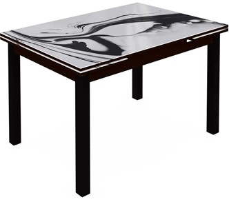 Кухонный стол раздвижной Шанхай исп.2 ноги хром №10 (Exclusive h187/черный) в Надыме