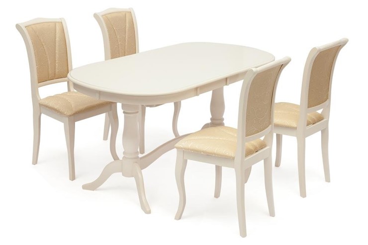 Кухонный раскладной стол Siena ( SA-T6EX2L ) 150+35+35х80х75, ivory white (слоновая кость 2-5) арт.12490 в Надыме - изображение 6