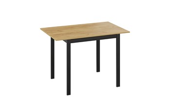Кухонный раскладной стол Слайд тип 1 (Черный муар, Дуб Крафт золотой) в Салехарде - предосмотр 3