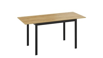 Кухонный раздвижной стол Слайд тип 2 (Черный муар, Дуб Крафт золотой) в Салехарде - предосмотр 3