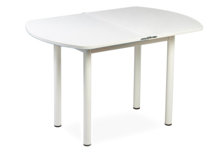 Кухонный раскладной стол СПГ-02 СТФ, белый/фотопечать сдоба/прямые трубки крашеные белый в Салехарде - изображение 1