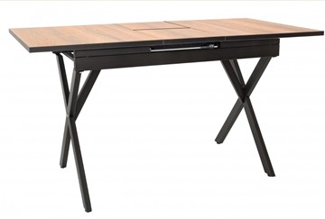 Обеденный раздвижной стол Стайл № 11 (1100/1500*700 мм.) столешница Оптивайт , фотопечать, форма Флан, с механизмом бабочка в Салехарде