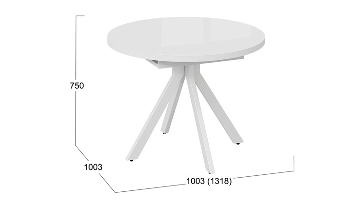 Обеденный раздвижной стол Стокгольм Тип 1 (Белый муар/Стекло глянцевое белое) в Надыме - изображение 11