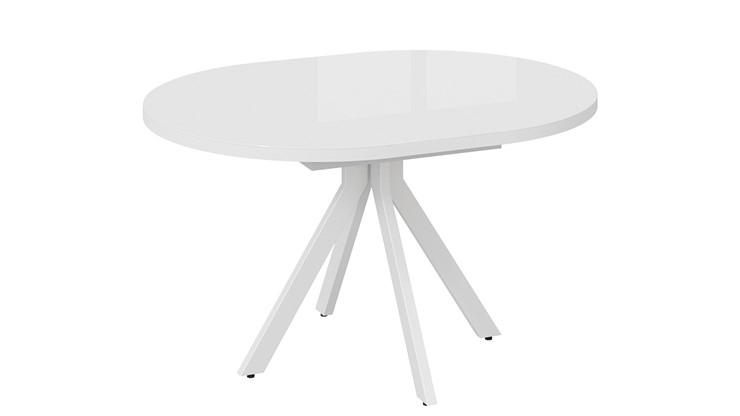 Обеденный раздвижной стол Стокгольм Тип 1 (Белый муар/Стекло глянцевое белое) в Надыме - изображение 7