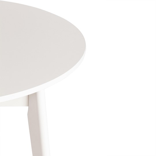 Раздвижной стол круглый SVELTO ЛДСП, опора-массив березы, 105х105(140)х74.5 см, Белый /белый арт.20325 в Салехарде - изображение 9