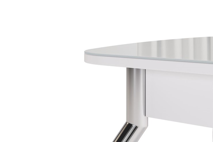 Кухонный раздвижной стол Танго, белый/геометрия в Салехарде - изображение 5