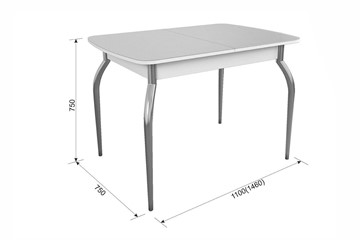 Кухонный раздвижной стол Танго, белый/геометрия в Салехарде - предосмотр 4