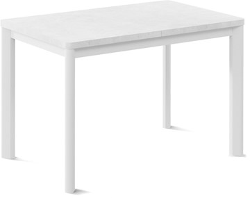 Кухонный раскладной стол Токио-1L (ноги металлические белые, белый цемент) в Салехарде - предосмотр