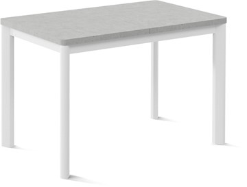 Кухонный стол раскладной Токио-1L (ноги металлические белые, светлый цемент) в Новом Уренгое