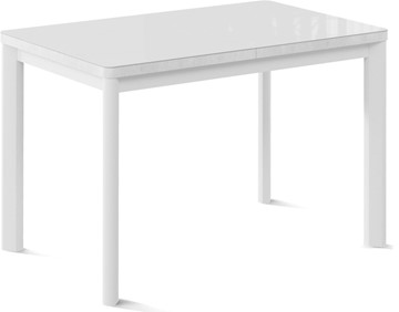 Кухонный раздвижной стол Токио-2G (ноги металлические белые, cтекло cristal/белый цемент) в Муравленко