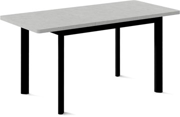 Кухонный стол раздвижной Токио-2L (ноги металлические черные, светлый цемент) в Новом Уренгое - предосмотр 1