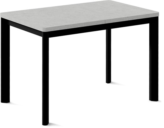 Кухонный стол раздвижной Токио-2L (ноги металлические черные, светлый цемент) в Лабытнанги - изображение