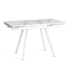 Кухонный стол раздвижной VIGO ЛДСП/HPL/металл,120x80x30х30х75 см, Мрамор светлый/белый арт.20623 в Муравленко
