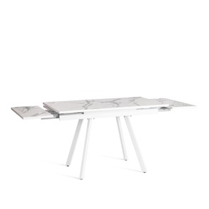 Кухонный стол раздвижной VIGO ЛДСП/HPL/металл,120x80x30х30х75 см, Мрамор светлый/белый арт.20623 в Салехарде - предосмотр 4