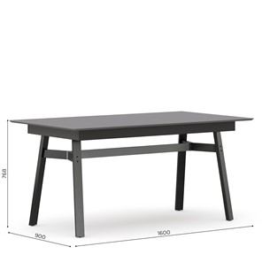 Обеденный стол 1600 Элиот ЛД 414.100.000, Оникс Серый/Чёрный в Надыме - предосмотр 3