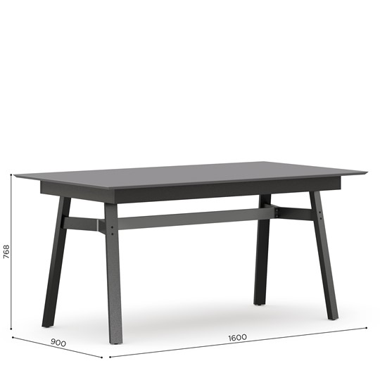 Обеденный стол 1600 Элиот ЛД 414.100.000, Оникс Серый/Чёрный в Надыме - изображение 3