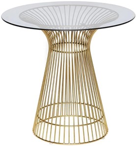 Стеклянный стол ARGO (mod. DT1471) металл/стекло, D80x74.5 черный/золотой в Ноябрьске