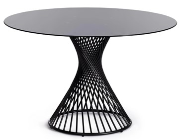 Стеклянный кухонный стол BERTOIA (mod. GT21) металл/стекло, Black (черный) арт.20595 в Ноябрьске