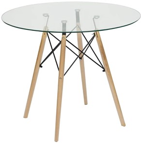 Стеклянный стол CINDY GLASS (mod.80GLASS) металл/стекло, D80х75см, прозрачный арт.13068 в Салехарде