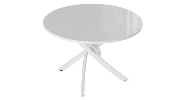 Кухонный стол Diamond тип 2 (Белый муар/Белый глянец) в Ноябрьске - изображение