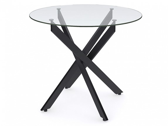 Стол обеденный Dikline R900 стекло/ножки черный металл в Лабытнанги - изображение
