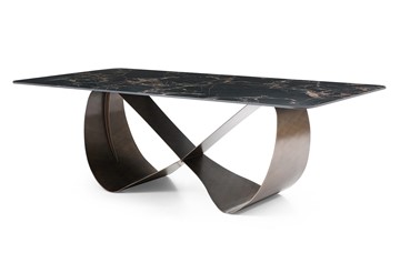 Керамический обеденный стол DT9305FCI (240) черный керамика/бронзовый в Надыме