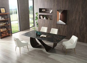 Стол кухонный DT9305FCI (240) черный керамика/бронзовый в Салехарде - предосмотр 6