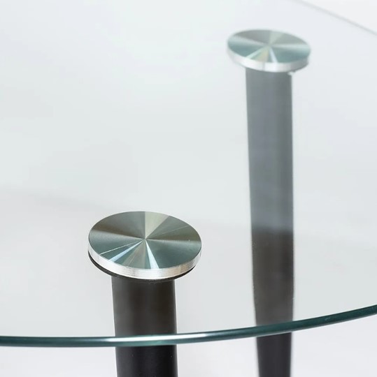 Стол на кухню KASSEL (mod. DT333) металл/закаленное стекло (10 мм), 150х90х75см, черный в Лабытнанги - изображение 3
