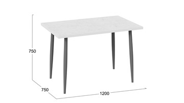 Кухонный обеденный стол Невада ДП1-02-08 (Белый мрамор/Графит) в Салехарде - предосмотр 2