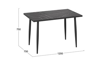 Стол на кухню Невада ДП1-02-08 (Черный мрамор/Черный матовый) в Салехарде - предосмотр 3