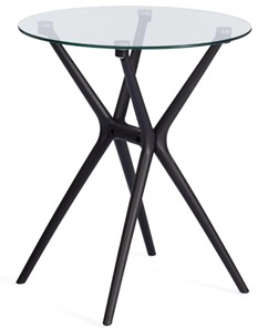 Стеклянный стол PARNAVAZ (mod. 29) пластик/стекло, 60х60х70,5 прозрачный/черный арт.19698 в Салехарде
