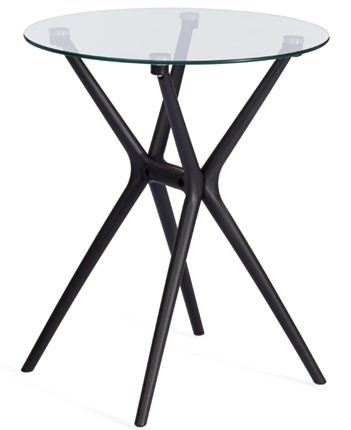 Кухонный стол PARNAVAZ (mod. 29) пластик/стекло, 60х60х70,5 прозрачный/черный арт.19698 в Салехарде - изображение