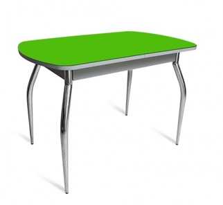 Обеденный стол ПГ-04 СТ белое/оранжевое/хром фигурные в Губкинском - предосмотр 1