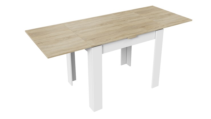 Кухонный стол раскладной Промо тип 3 (Белый/Дуб сонома светлый) в Салехарде - изображение 1