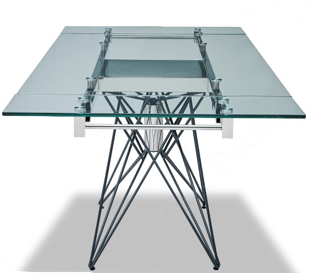 Кухонный стол раскладной T-041 (140) прозрачный в Муравленко - изображение 4