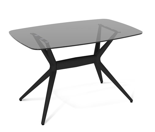 Кухонный стол SHT-ТT26 118/77 стекло/SHT-TU30-2 / SHT-A30 Черный в Салехарде - изображение