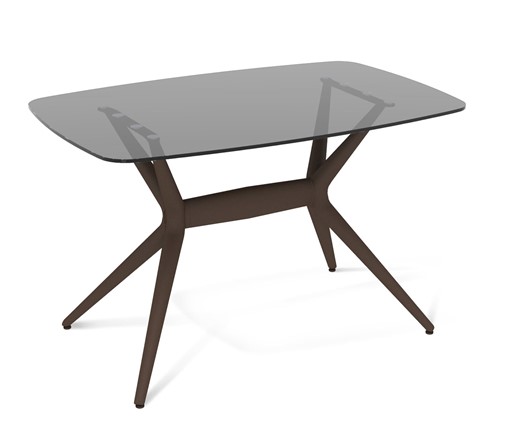 Кухонный стол SHT-ТT26 118/77 стекло/SHT-TU30-2 / SHT-A30 коричневый в Салехарде - изображение