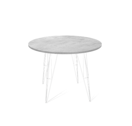 Кухонный обеденный стол SHT-TU10 / SHT-TT 90 ЛДСП (бетон чикаго светло-серый/белый) в Салехарде - изображение